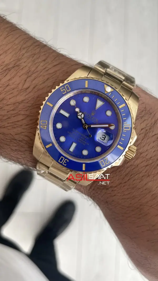 Rolex Submariner Bluesy 126618LB Gold Mavi Kadran 41mm Replika Saat