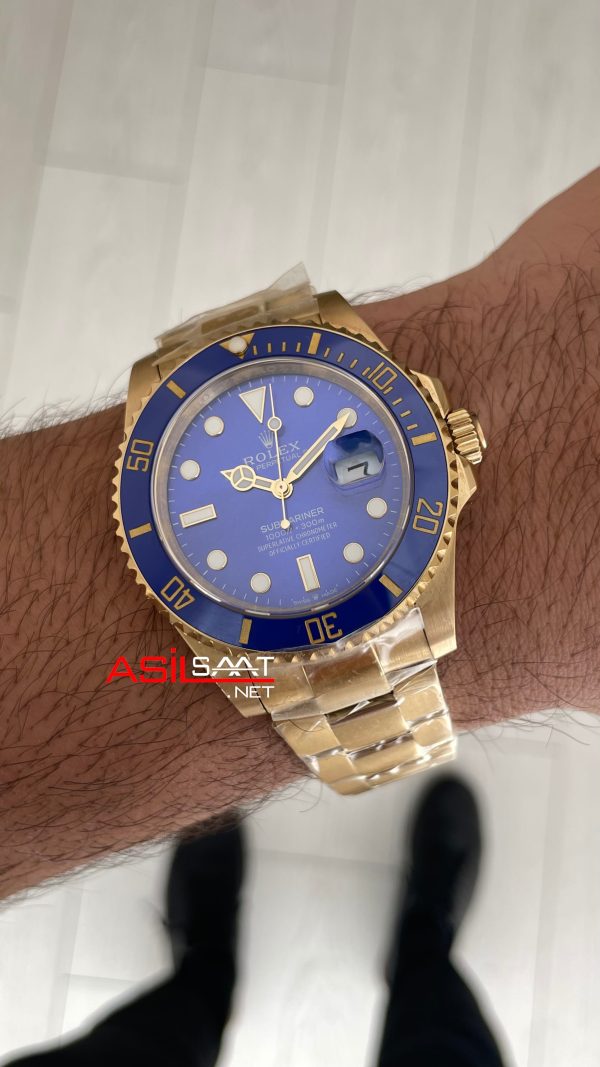 Rolex Submariner Bluesy 126618LB Gold Mavi Kadran 41mm Replika Saat Rolex Submariner Bluesy 126618LB Gold Mavi Kadran 41mm Replika Saat