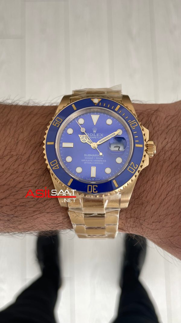 Rolex Submariner Bluesy 126618LB Gold Mavi Kadran 41mm Replika Saat Rolex Submariner Bluesy 126618LB Gold Mavi Kadran 41mm Replika Saat