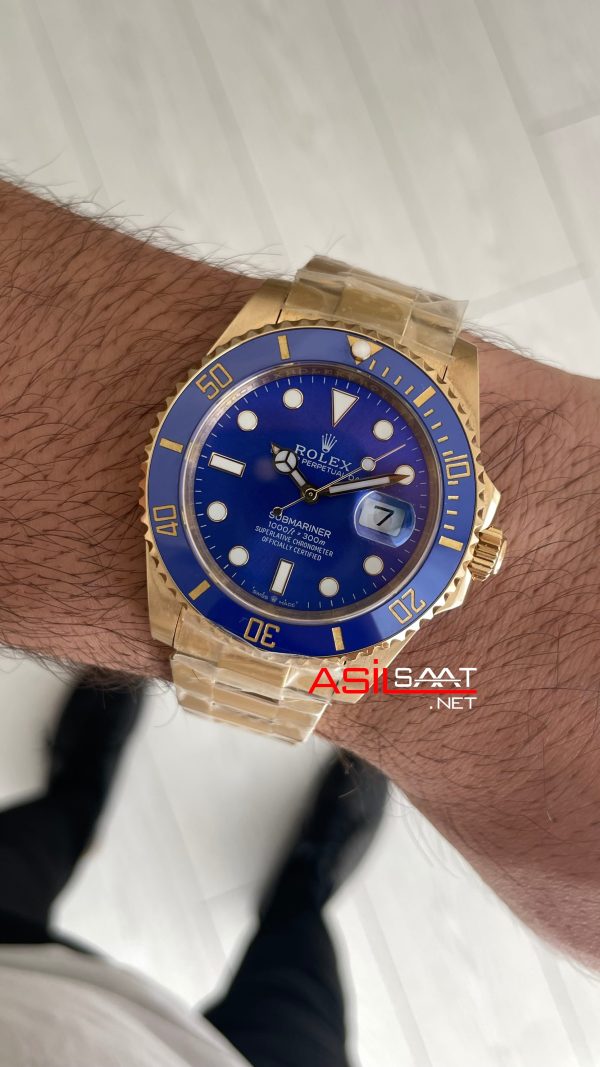 Rolex Submariner Bluesy 126618LB Gold Mavi Kadran 41mm Replika Saat Rolex Submariner Bluesy 126618LB Gold Mavi Kadran 41mm Replika Saat