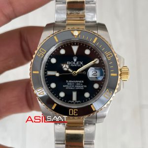 Rolex Submariner Date 126613LN Siyah Kadran Two Tone Gold 41mm Replika Saat