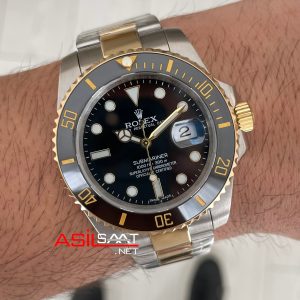 Rolex Submariner Date 126613LN Siyah Kadran Two Tone Gold 41mm Replika Saat