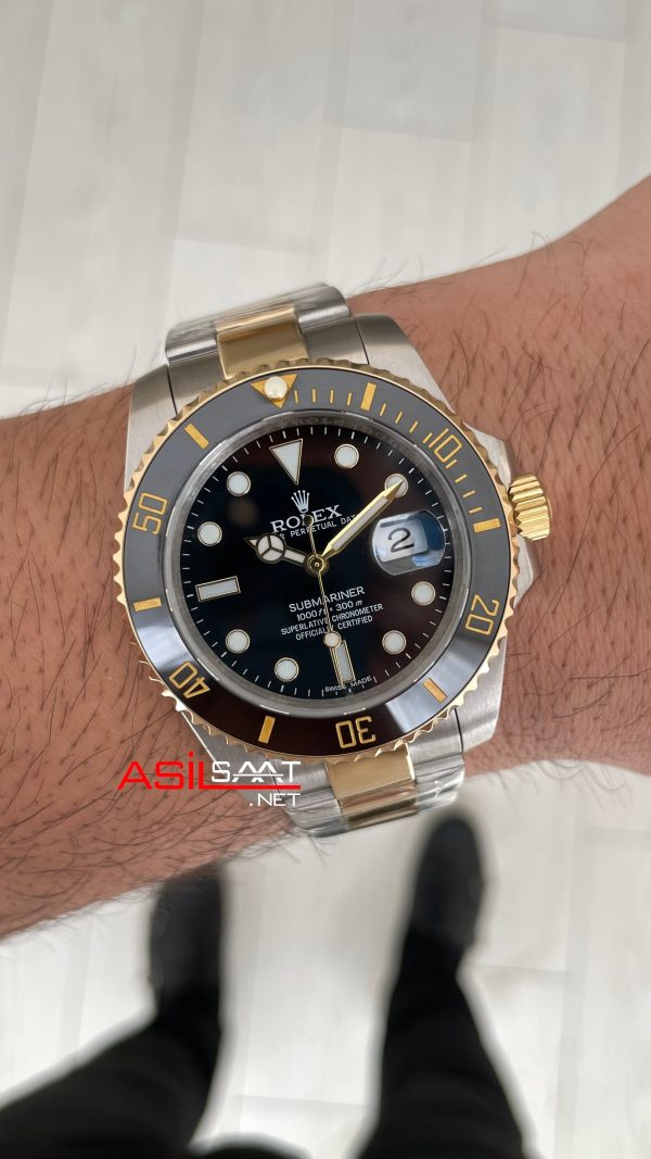 Rolex Submariner Date 126613LN Siyah Kadran Two Tone Gold 41mm Replika Saat Rolex Submariner Date 126613LN Siyah Kadran Two Tone Gold 41mm Replika Saat