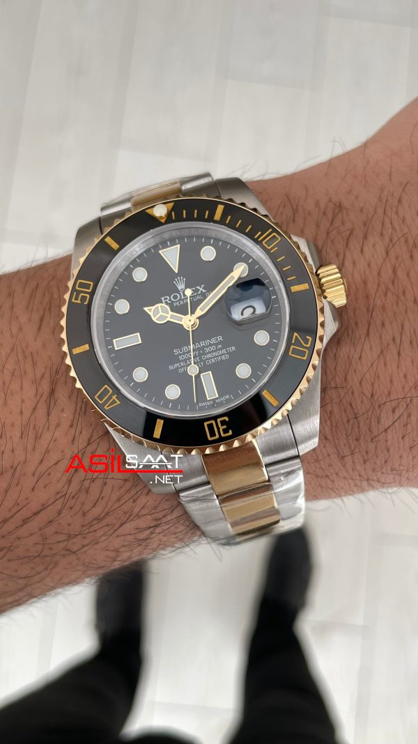 Rolex Submariner Date 126613LN Siyah Kadran Two Tone Gold 41mm Replika Saat Rolex Submariner Date 126613LN Siyah Kadran Two Tone Gold 41mm Replika Saat