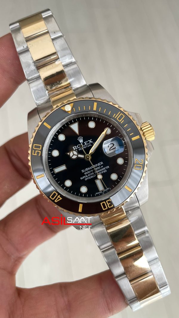 Rolex Submariner Date 126613LN Siyah Kadran Two Tone Gold 41mm Replika Saat Rolex Submariner Date 126613LN Siyah Kadran Two Tone Gold 41mm Replika Saat