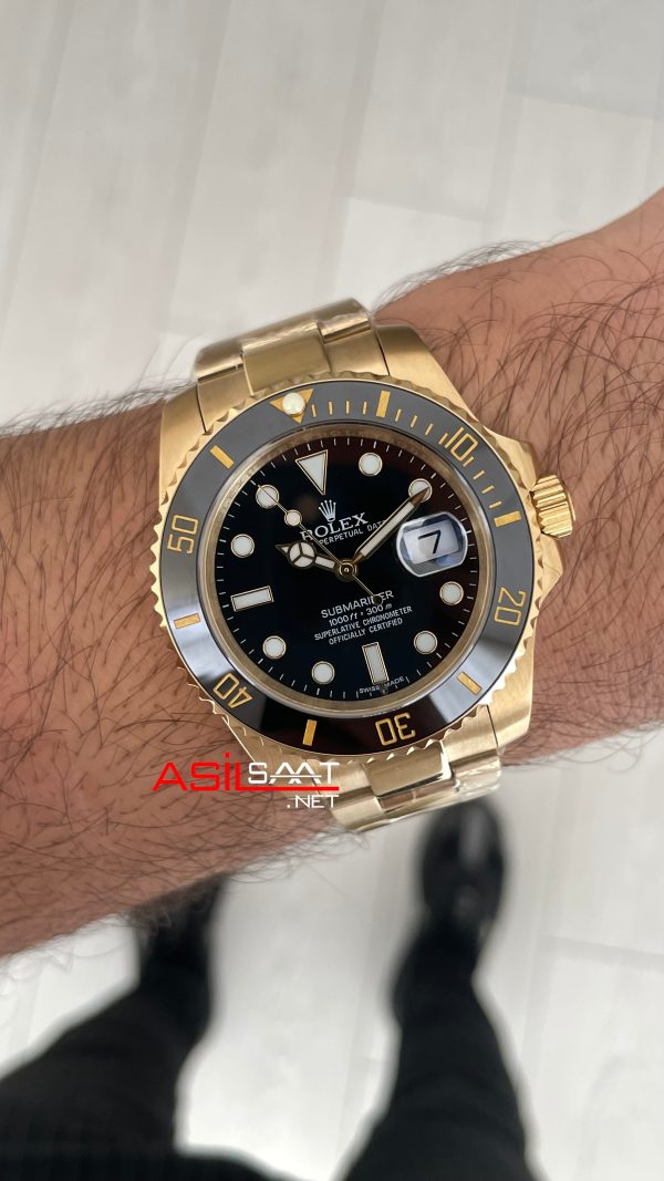 Rolex Submariner Gold 126618LN Siyah Oyster 41mm Replika Saat