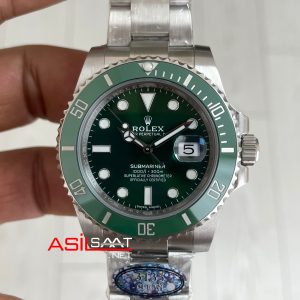 Rolex Submariner Hulk 116610LV Yeşil Kadran 40mm 3135 Süper Klon Swiss ETA Saat Clean Factory