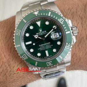 Rolex Submariner Hulk 116610LV Yeşil Kadran 40mm 3135 Süper Klon Swiss ETA Saat Clean Factory