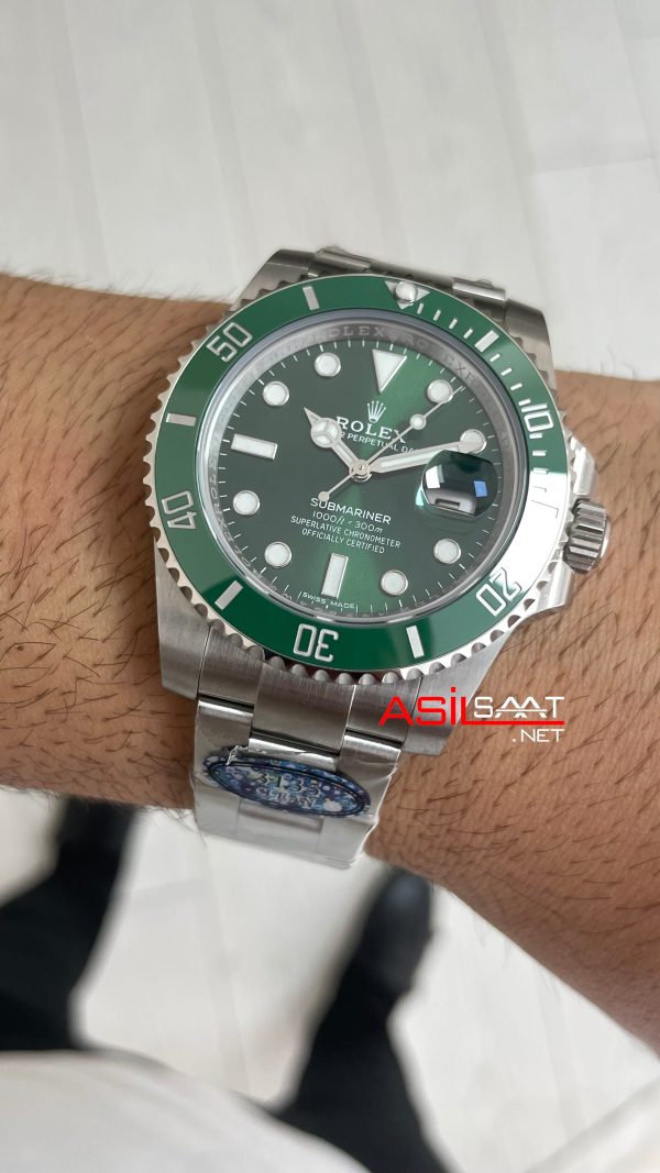 Rolex Submariner Hulk 116610LV Yeşil Kadran 40mm 3135 Süper Klon Swiss ETA Saat Clean Factory