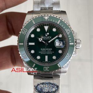 Rolex Submariner Hulk 116610LV Yeşil Kadran 40mm 3135 Süper Klon Swiss ETA Saat Clean Factory
