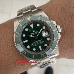 Rolex Submariner Hulk 116610LV Yeşil Kadran 40mm 3135 Süper Klon Swiss ETA Saat Clean Factory