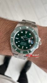 Rolex Submariner Hulk 116610LV Yeşil Kadran 40mm Replika Saat