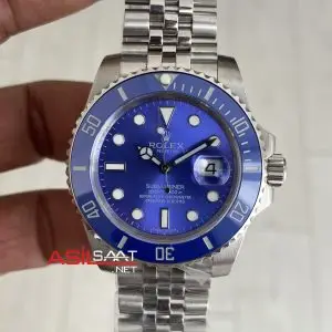 Rolex Submariner Smurf 116619LB Jubilee Mavi Kadran 40mm Replika Saat