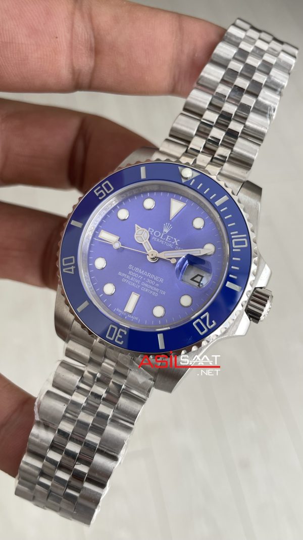 Rolex Submariner Smurf 116619LB Jubilee Mavi Kadran 40mm Replika Saat