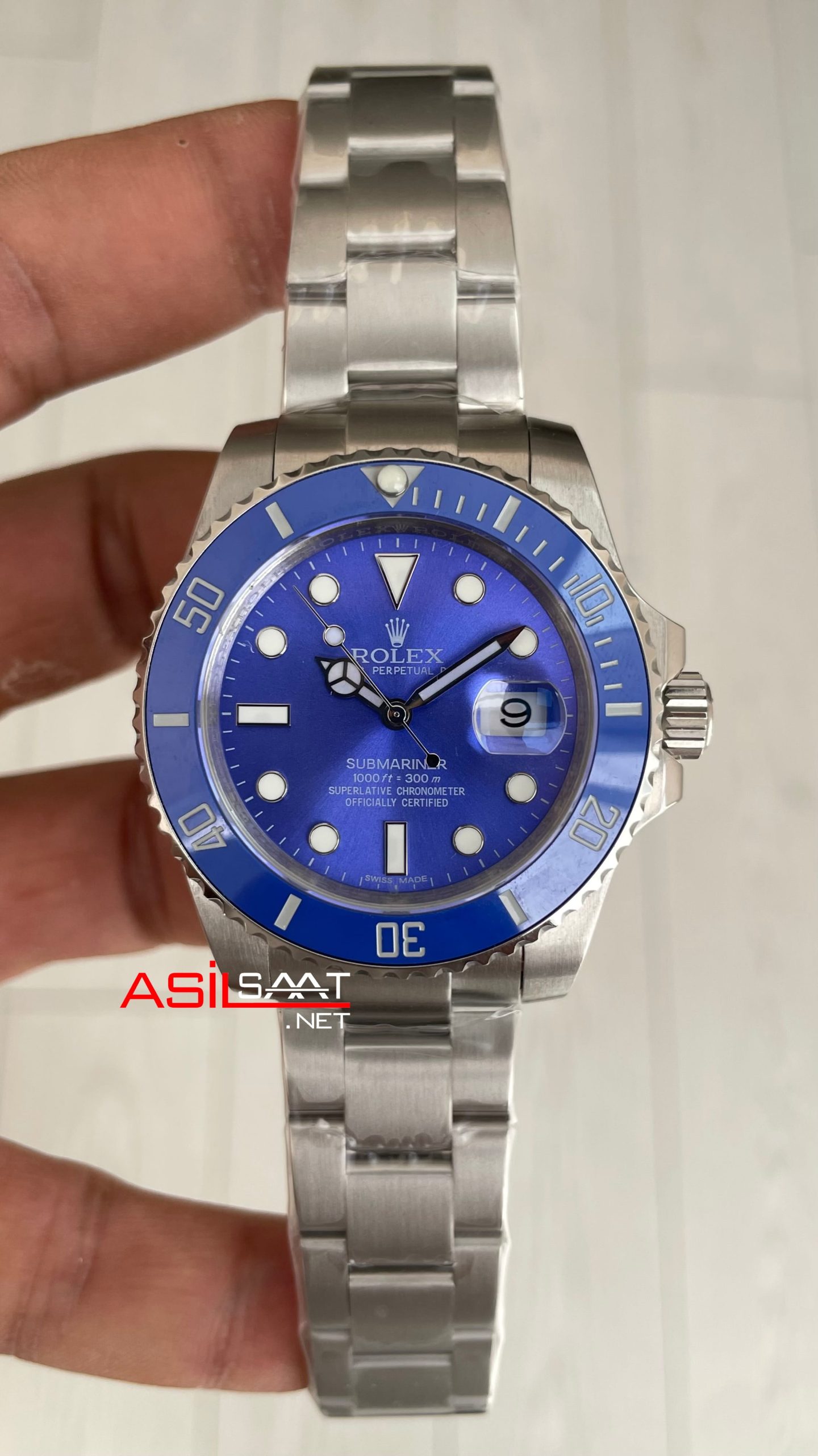 Rolex Submariner Smurf 116619LB Mavi Kadran 40mm Replika Saat Rolex Submariner Smurf 116619LB Mavi Kadran 40mm Replika Saat