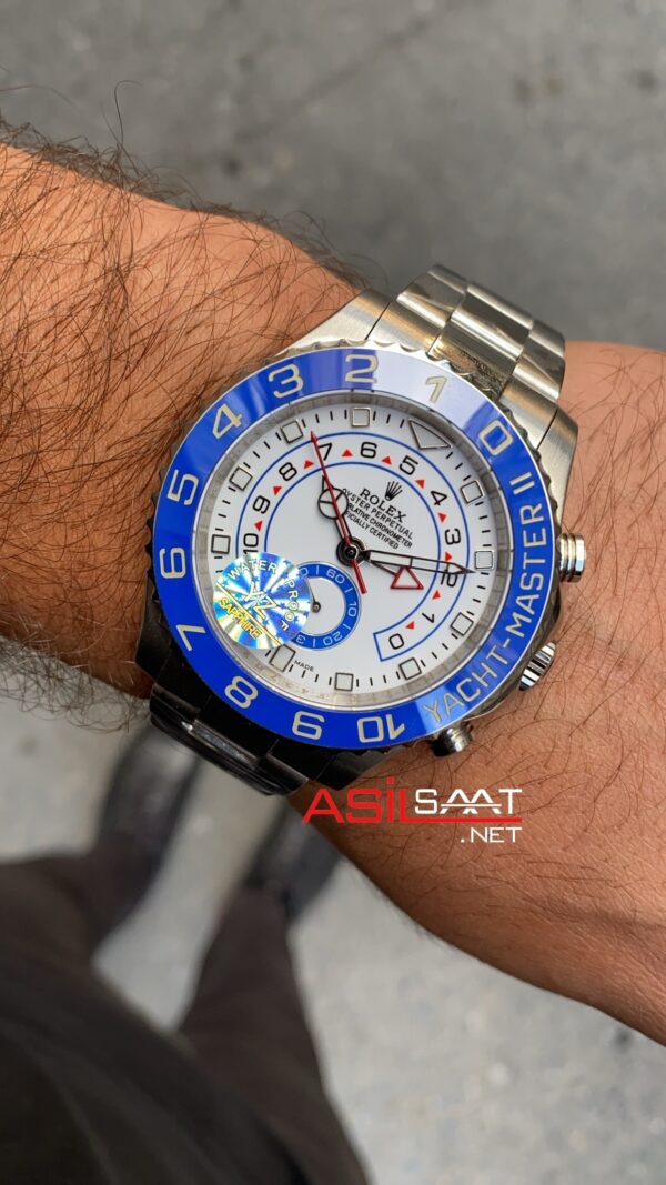 Rolex Yacht Master II 44 mm 116680 Silver Replika Saat ROLYM001