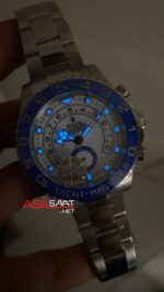 Rolex Yacht Master II 44 mm 116680 Silver Replika Saat ROLYM001