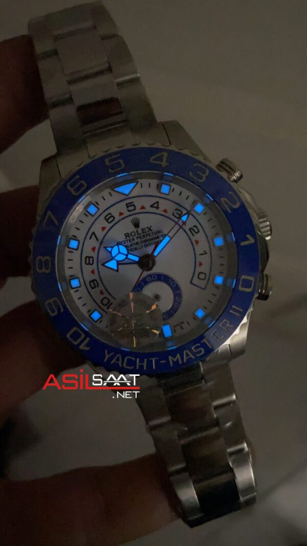 Rolex Yacht Master II 44 mm 116680 Silver Replika Saat ROLYM001