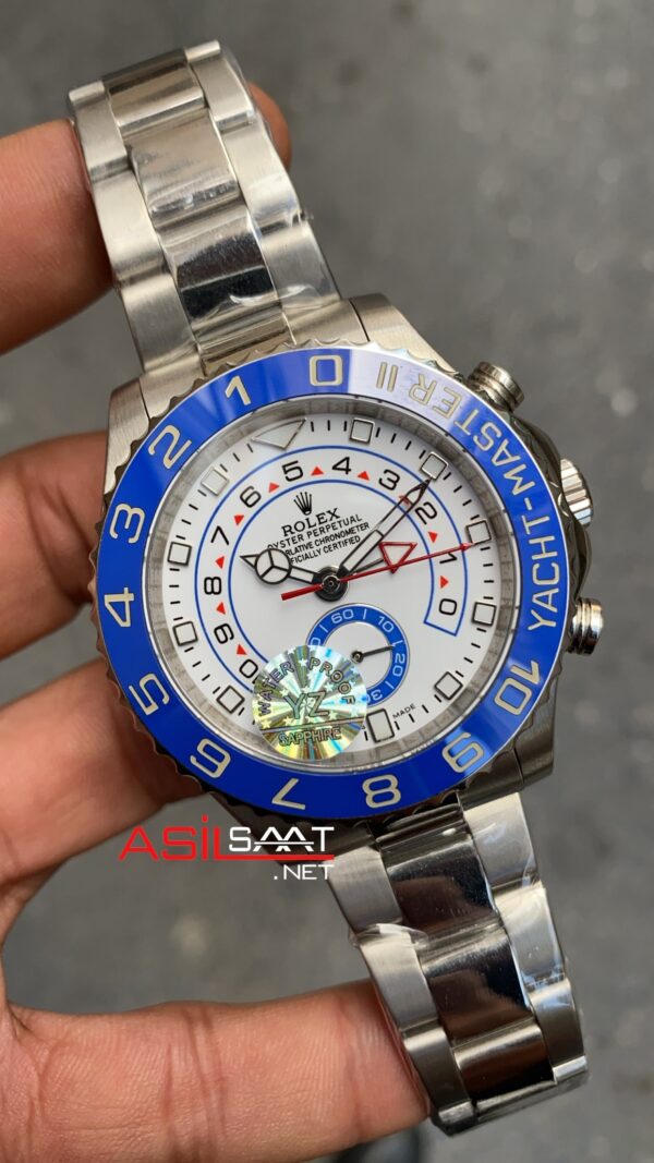 Rolex Yacht Master II 44 mm 116680 Silver Replika Saat ROLYM001