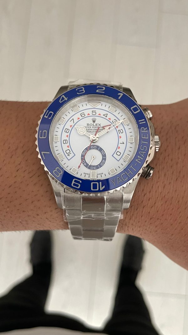 Rolex Yacht Master II Mercedes Hands 44 mm 116680 Silver Replika Saat Rolex Yacht Master II Mercedes Hands 44 mm 116680 Silver Replika Saat