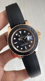 Rolex Yacht Master Oysterflex Rubber 226659 Everose 40mm Siyah Kadran Replika Saat