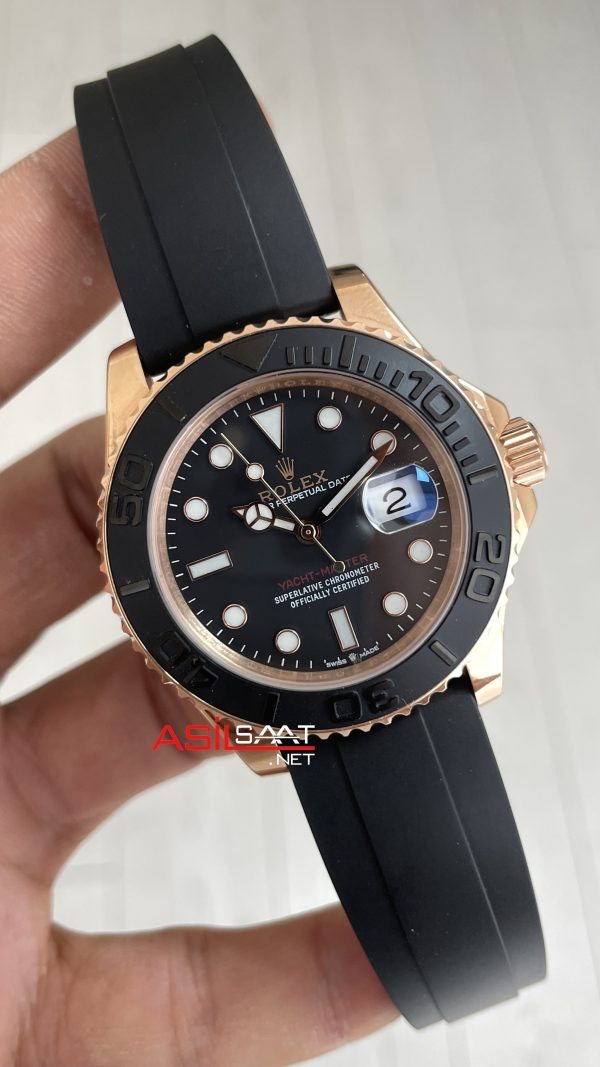 Rolex Yacht Master Oysterflex Rubber 226659 Everose 40mm Siyah Kadran Replika Saat Rolex Yacht Master Oysterflex Rubber 226659 Everose 40mm Siyah Kadran Replika Saat