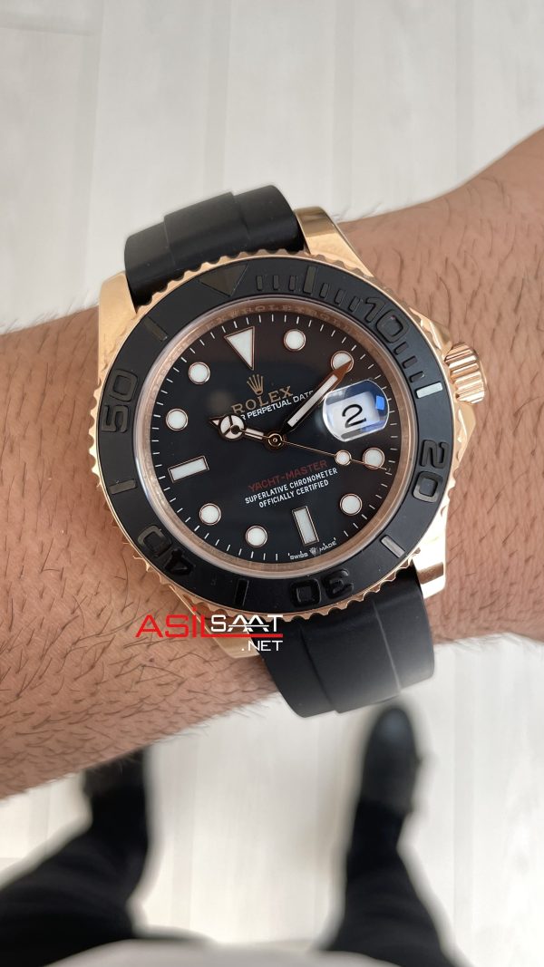 Rolex Yacht Master Oysterflex Rubber 226659 Everose 40mm Siyah Kadran Replika Saat Rolex Yacht Master Oysterflex Rubber 226659 Everose 40mm Siyah Kadran Replika Saat