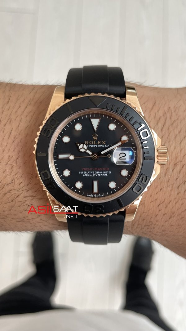 Rolex Yacht Master Oysterflex Rubber 226659 Everose 40mm Siyah Kadran Replika Saat Rolex Yacht Master Oysterflex Rubber 226659 Everose 40mm Siyah Kadran Replika Saat