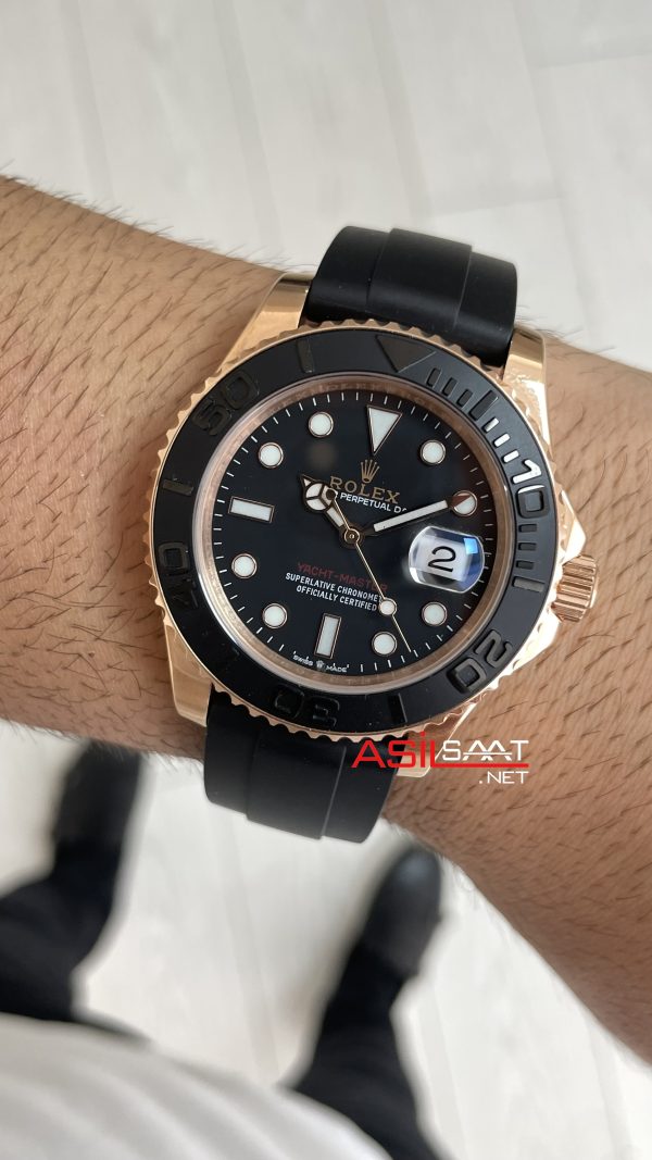 Rolex Yacht Master Oysterflex Rubber 226659 Everose 40mm Siyah Kadran Replika Saat Rolex Yacht Master Oysterflex Rubber 226659 Everose 40mm Siyah Kadran Replika Saat