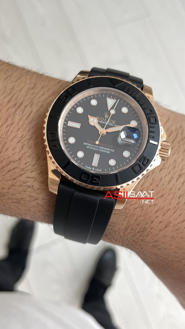 Rolex Yacht Master Oysterflex Rubber 226659 Everose 40mm Siyah Kadran Replika Saat Rolex Yacht Master Oysterflex Rubber 226659 Everose 40mm Siyah Kadran Replika Saat