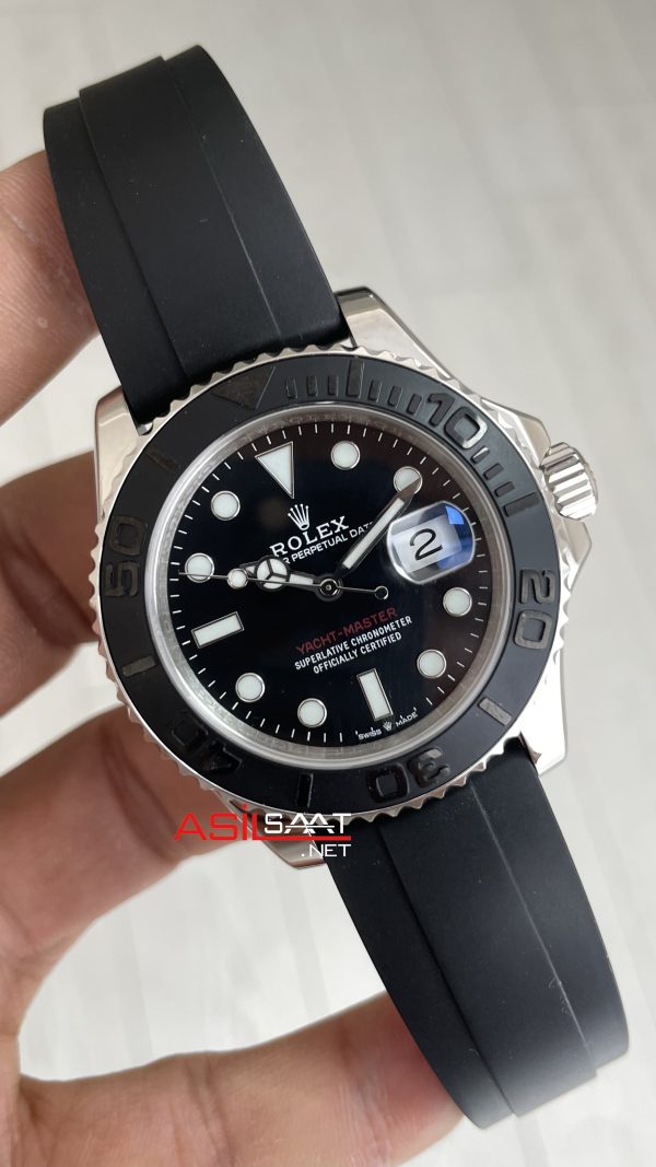 Rolex Yacht Master Oysterflex Rubber 226659 Siyah Kadran 42mm Replika Saat
