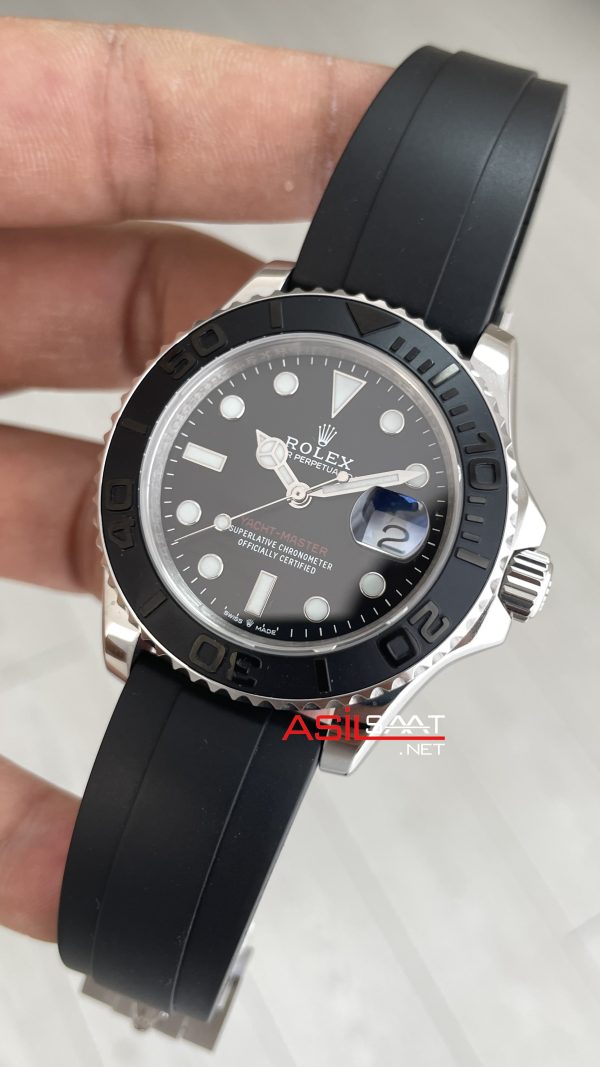 Rolex Yacht Master Oysterflex Rubber 226659 Siyah Kadran 42mm Replika Saat