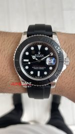 Rolex Yacht Master Oysterflex Rubber 226659 Siyah Kadran 42mm Replika Saat