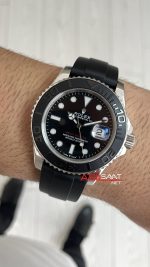 Rolex Yacht Master Oysterflex Rubber 226659 Siyah Kadran 42mm Replika Saat
