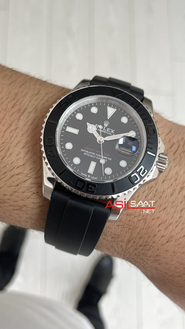 Rolex Yacht Master Oysterflex Rubber 226659 Siyah Kadran 42mm Replika Saat