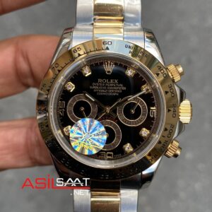 Rolex Cosmograph Daytona Diamond Siyah Kadran 40 mm 116503 Black Silver Gold ROLDA014