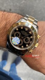 Rolex Cosmograph Daytona Diamond Siyah Kadran 40 mm 116503 Black Silver Gold ROLDA014