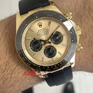 Rolex Cosmograph Daytona Pikachu 126518LN Gold Oysterflex 40mm Replika Saat
