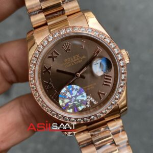 Rolex Datejust Chocolate 36 mm Rose Gold Bayan Saati RBA075