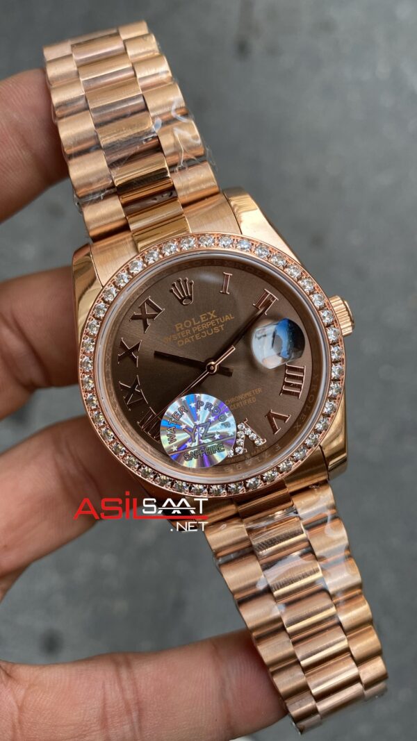 Rolex Datejust Chocolate 36 mm Rose Gold Bayan Saati RBA075 Rolex Datejust Chocolate 36 mm Rose Gold Bayan Saati RBA075