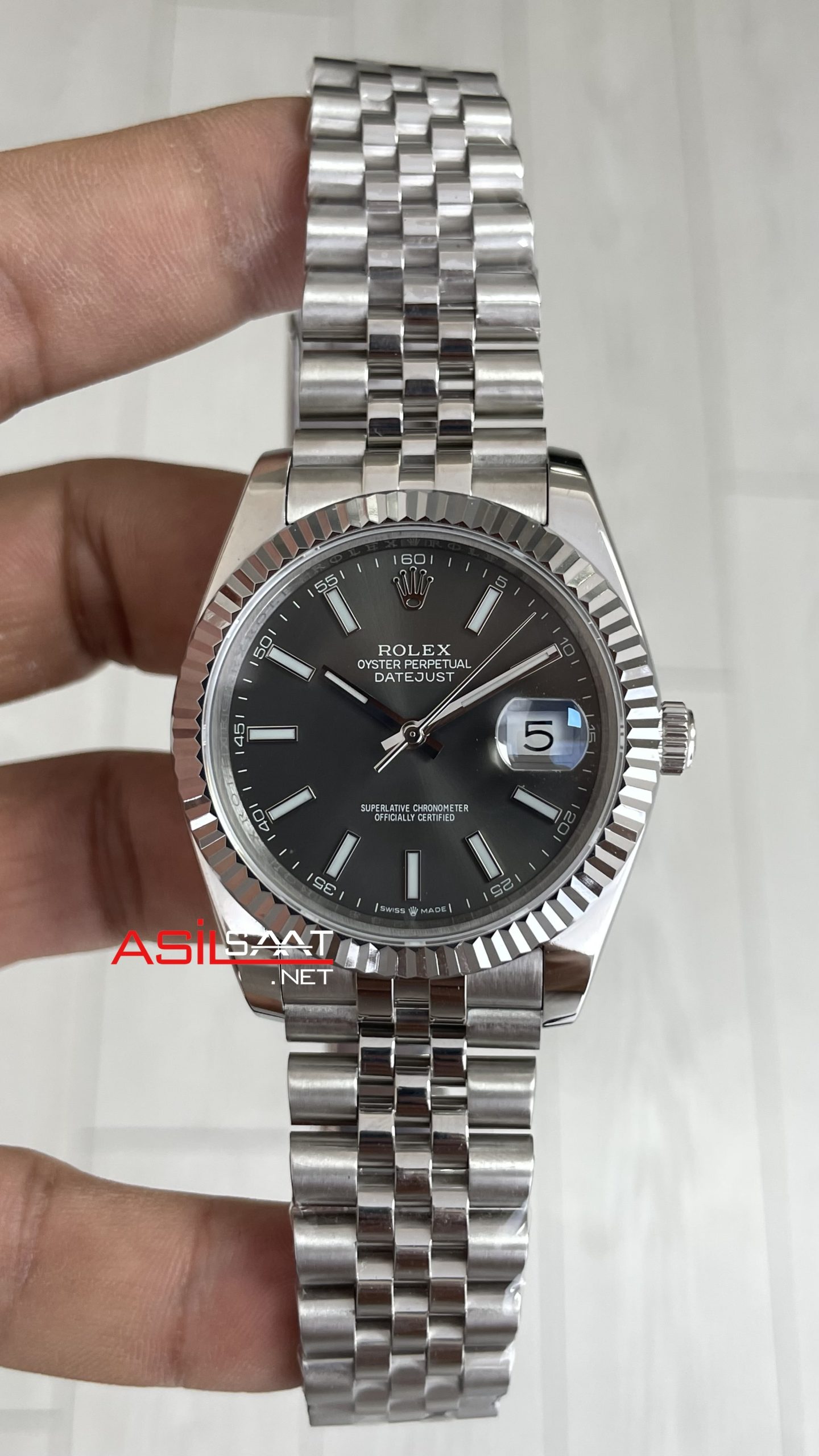 Rolex Datejust Gri Kadran 126334 Jubilee Rhodium 41mm Replika Saat Rolex Datejust Gri Kadran 126334 Jubilee Rhodium 41mm Replika Saat
