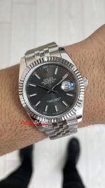 Rolex Datejust Gri Kadran 126334 Jubilee Rhodium 41mm Replika Saat