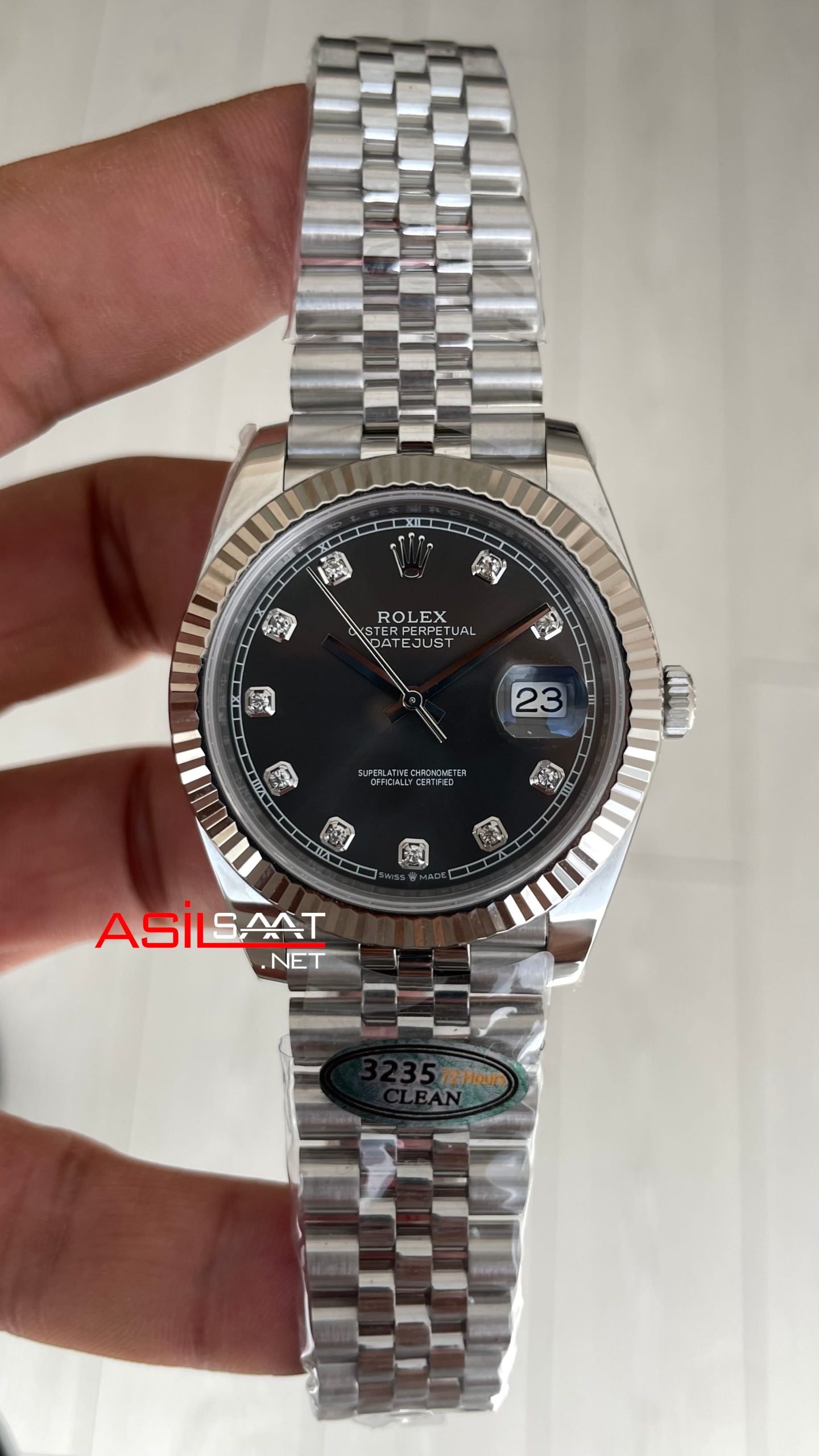 Rolex Datejust Gri Taşlı 126334 Jubilee Dark Rhodium Diamond Dial 41mm Swiss ETA Saat Clean Factory Rolex Datejust Gri Taşlı 126334 Jubilee Dark Rhodium Diamond Dial 41mm Swiss ETA Saat Clean Factory