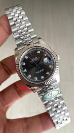 Rolex Datejust Gri Taşlı 126334 Jubilee Dark Rhodium Diamond Dial 41mm Swiss ETA Saat Clean Factory