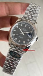 Rolex Datejust Gri Taşlı 126334 Jubilee Dark Rhodium Diamond Dial 41mm Swiss ETA Saat Clean Factory