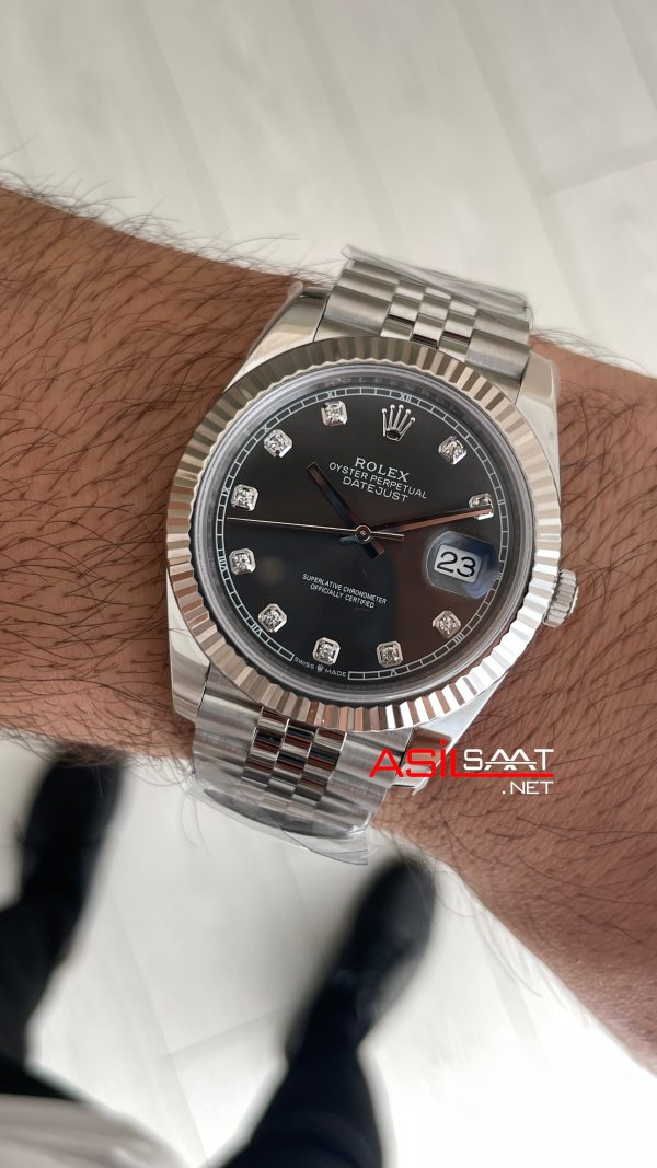 Rolex Datejust Gri Taşlı 126334 Jubilee Dark Rhodium Diamond Dial 41mm Swiss ETA Saat Clean Factory Rolex Datejust Gri Taşlı 126334 Jubilee Dark Rhodium Diamond Dial 41mm Swiss ETA Saat Clean Factory
