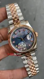 Rolex Datejust Jubilee Mother Of Pearl 36 mm Diamond Dial Ladies Silver Rose Gold RBA078