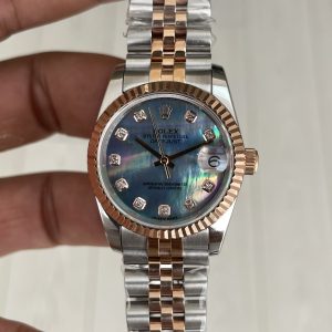 Rolex Datejust Mother Of Pearl Blue 278271 Jubilee 31mm Diamond Dial Ladies Two Tone Rosegold Kadın Saati