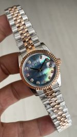 Rolex Datejust Mother Of Pearl Blue 278271 Jubilee 31mm Diamond Dial Ladies Two Tone Rosegold Kadın Saati