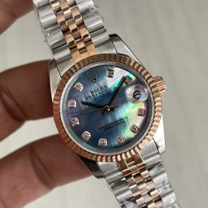 Rolex Datejust Mother Of Pearl Blue 278271 Jubilee 31mm Diamond Dial Ladies Two Tone Rosegold Kadın Saati